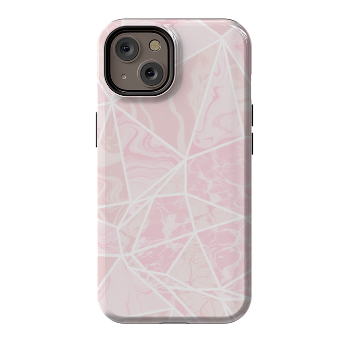 iPhone 14 StrongFit Pastel candy pink marble by Oana 
