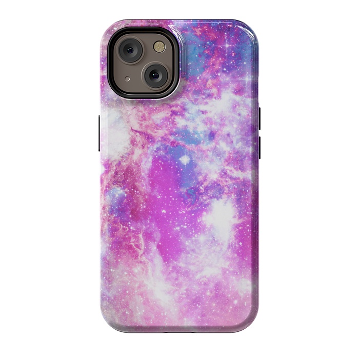 iPhone 14 StrongFit Pink blue starry galaxy by Oana 