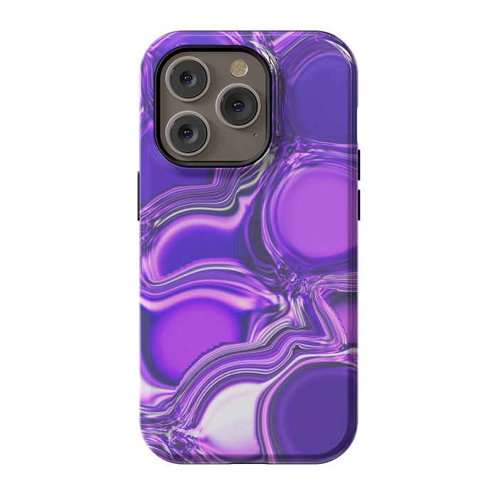 iPhone 14 Pro StrongFit Purple Bubbles by Martina