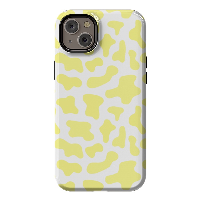 iPhone 14 Plus StrongFit Yellow Cow Print by Julie Erin Designs