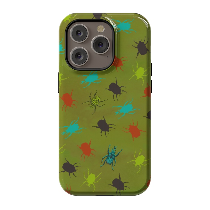 iPhone 14 Pro StrongFit Beetles & Bugs by Lotti Brown