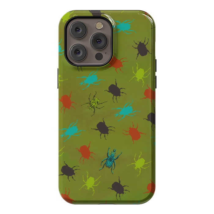 iPhone 14 Pro max StrongFit Beetles & Bugs by Lotti Brown