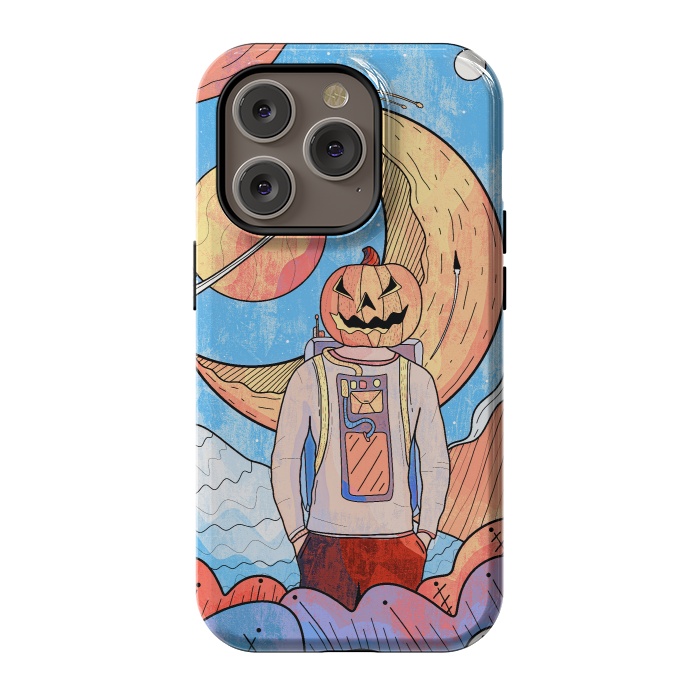 iPhone 14 Pro StrongFit The pumpkin astronaut  by Steve Wade (Swade)