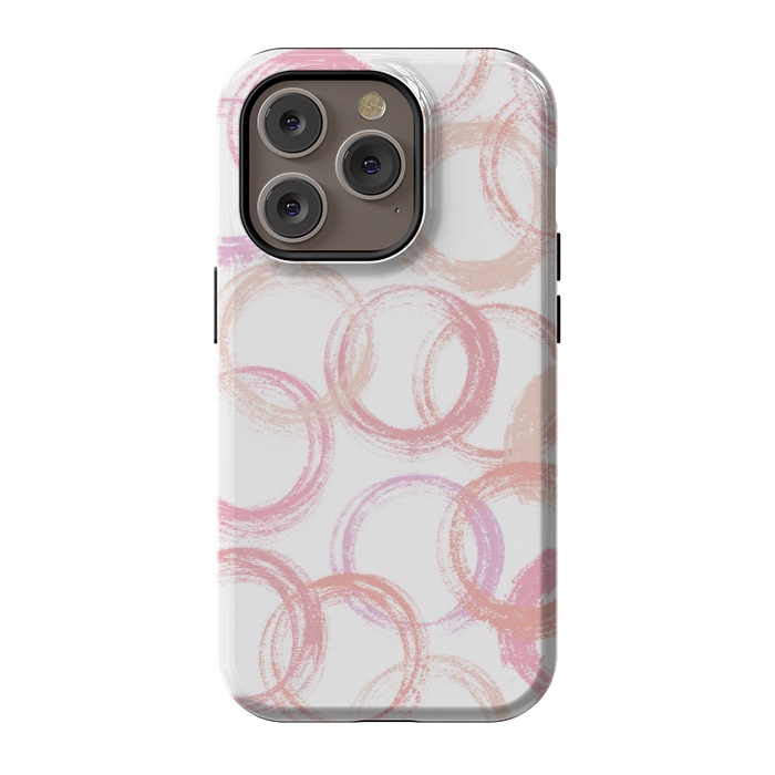 iPhone 14 Pro StrongFit Pink Circles by Martina