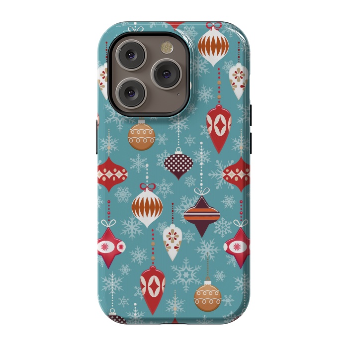 iPhone 14 Pro StrongFit Colorful decorated Christmas ornaments by Oana 