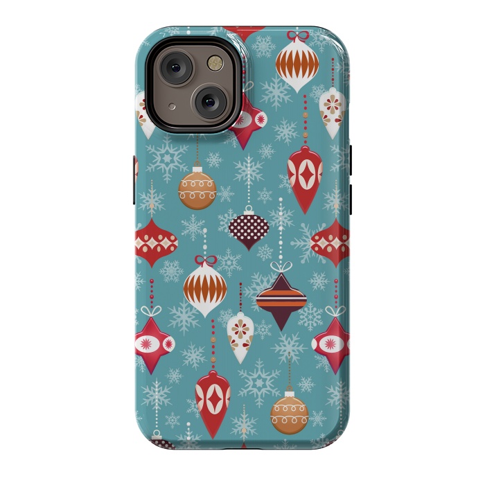 iPhone 14 StrongFit Colorful decorated Christmas ornaments by Oana 