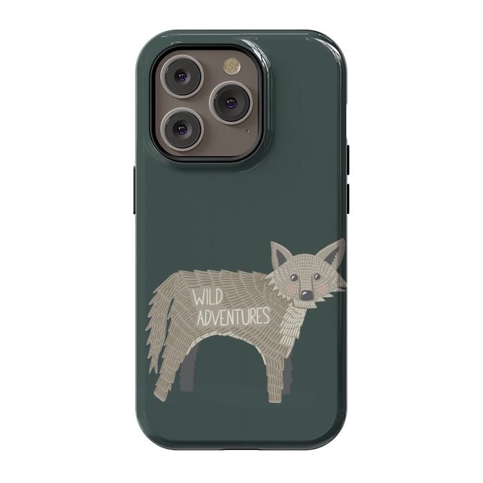iPhone 14 Pro StrongFit Wild Adventures Wolf  by Edith May