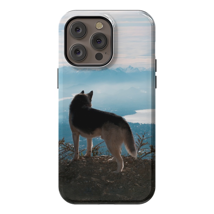 iPhone 14 Pro max StrongFit Wanderlust dog by Laura Nagel