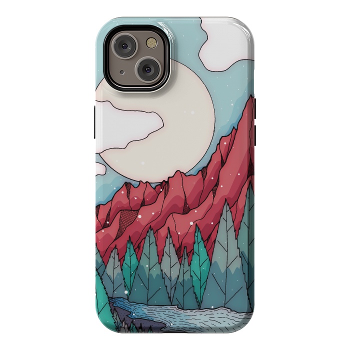 iPhone 14 Plus StrongFit The red winter mountain river by Steve Wade (Swade)