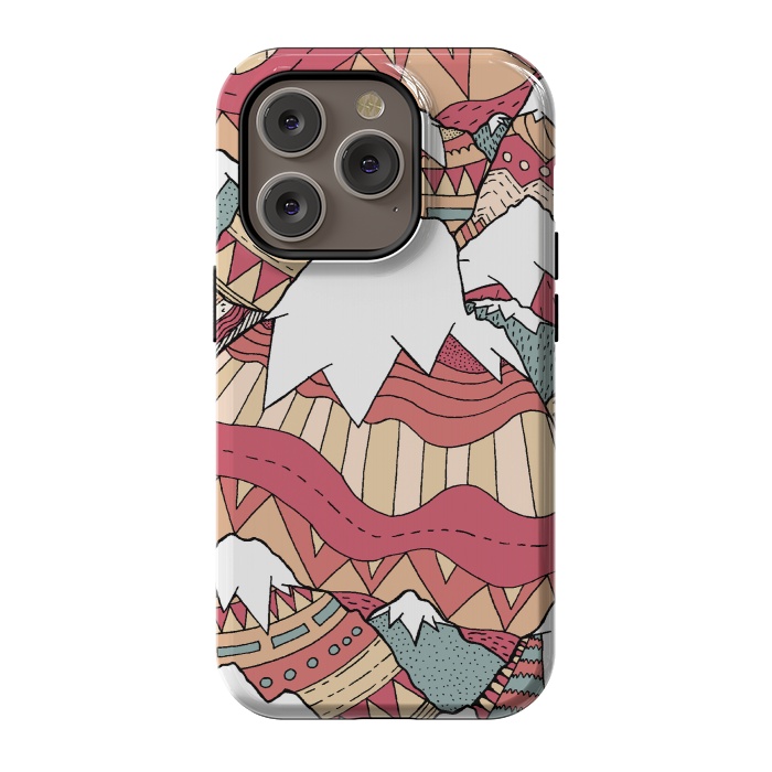 iPhone 14 Pro StrongFit Winter Aztec mountains  by Steve Wade (Swade)