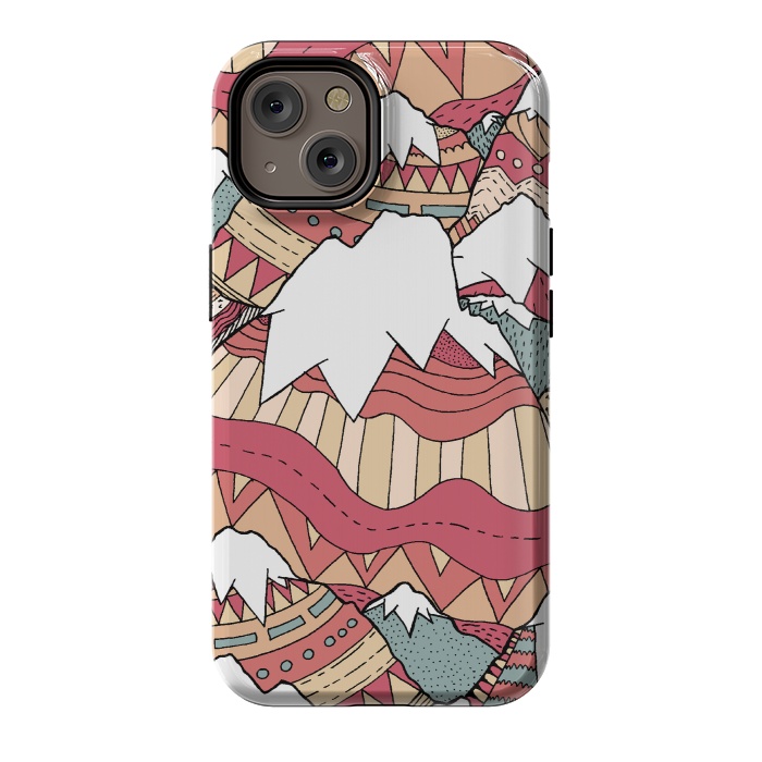 iPhone 14 StrongFit Winter Aztec mountains  by Steve Wade (Swade)