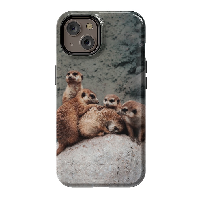 iPhone 14 StrongFit Meerkat family by Laura Nagel