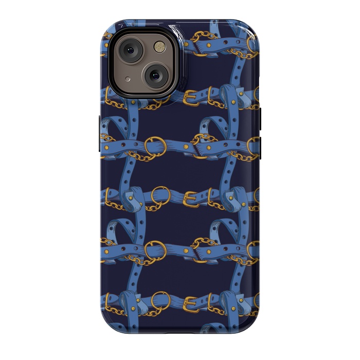 iPhone 14 StrongFit blue chain love by MALLIKA