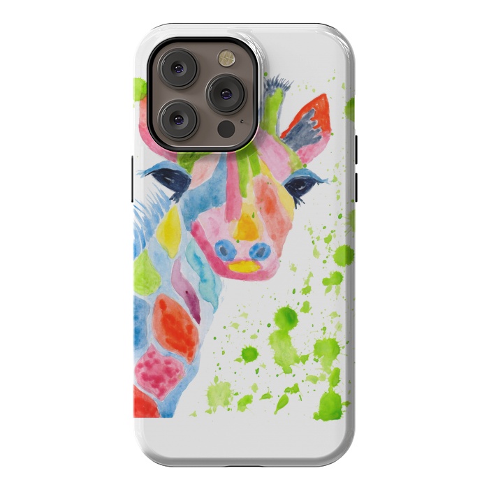 iPhone 14 Pro max StrongFit Giraffe watercolor  by ArtKingdom7