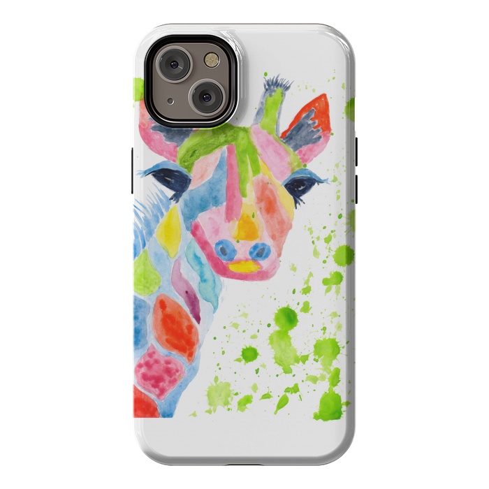 iPhone 14 Plus StrongFit Giraffe watercolor  by ArtKingdom7