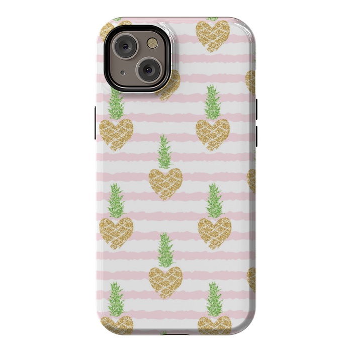 iPhone 14 Plus StrongFit heart pineapple glitter by MALLIKA