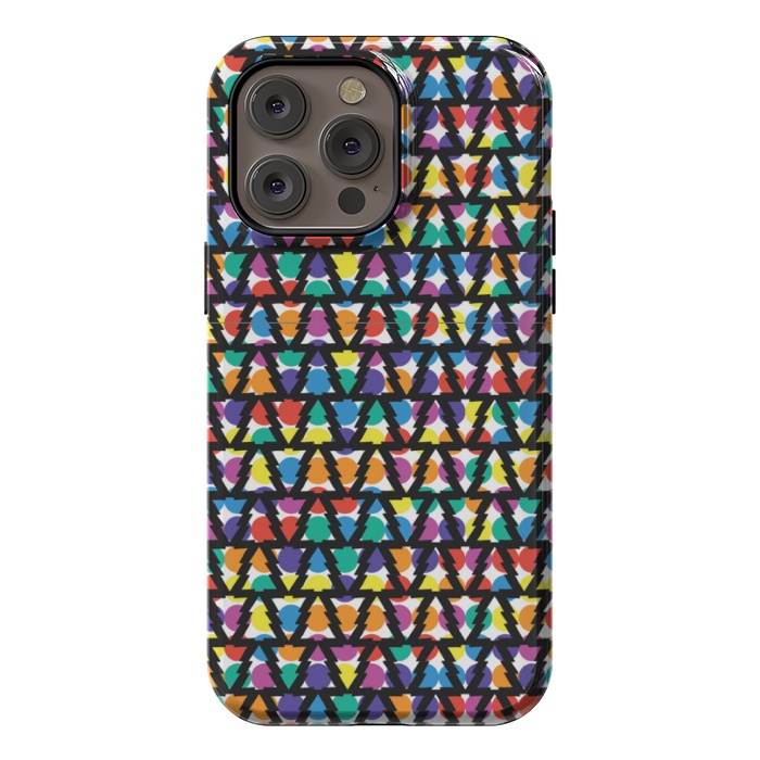 iPhone 14 Pro max StrongFit multi color christmas tree pattern by MALLIKA