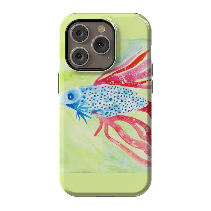 iPhone 14 Pro StrongFit Betta fish watercolor by ArtKingdom7