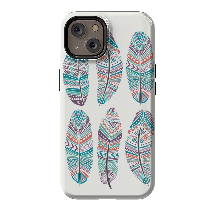 iPhone 14 StrongFit Feathers Feathers by Pom Graphic Design