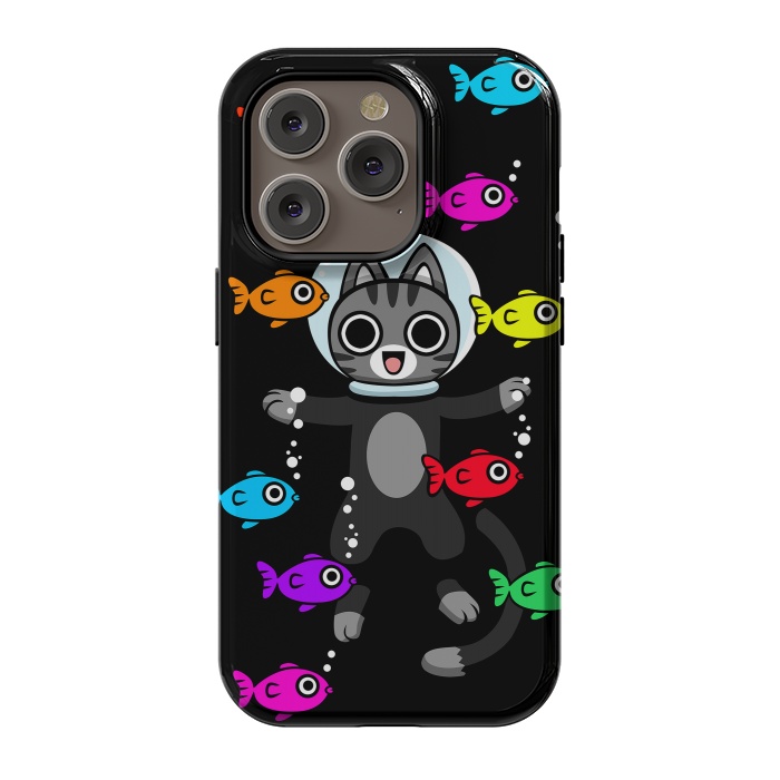 iPhone 14 Pro StrongFit Aquarium Cat by Alberto