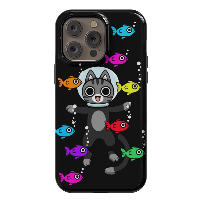 iPhone 14 Pro max StrongFit Aquarium Cat by Alberto