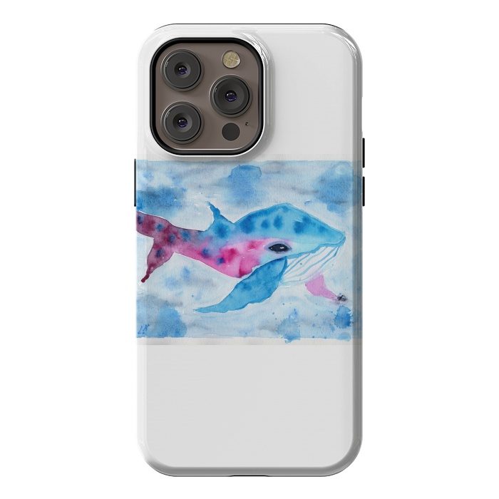 iPhone 14 Pro max StrongFit Baby whale watercolor by ArtKingdom7