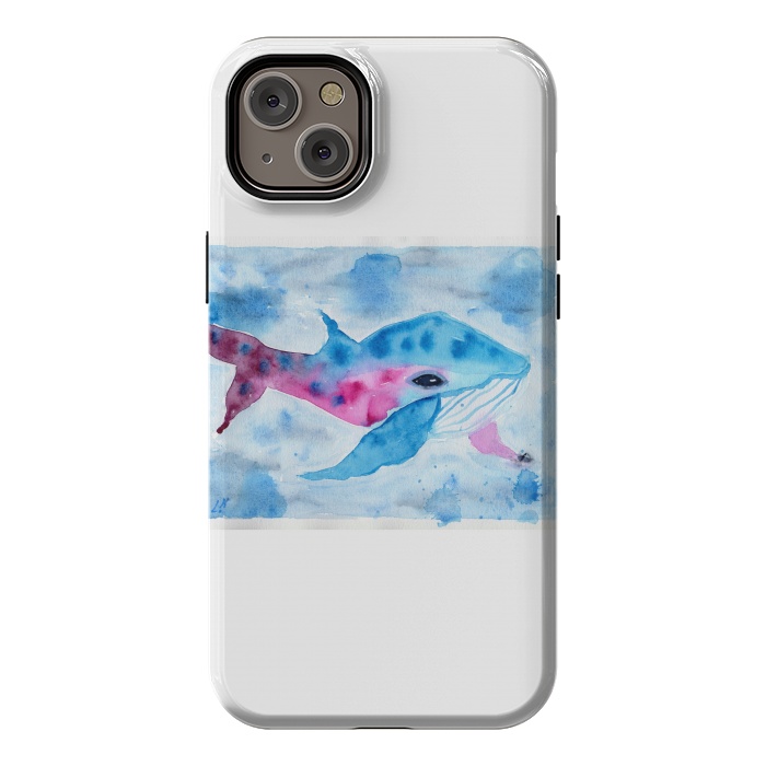 iPhone 14 Plus StrongFit Baby whale watercolor by ArtKingdom7