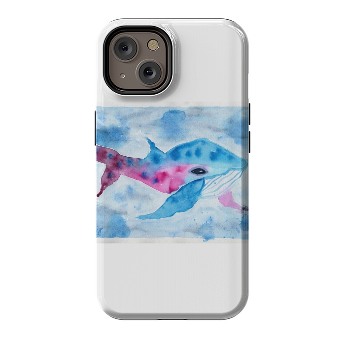 iPhone 14 StrongFit Baby whale watercolor by ArtKingdom7