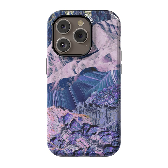 iPhone 14 Pro StrongFit Blue Violet Geode mountain landscape by Oana 
