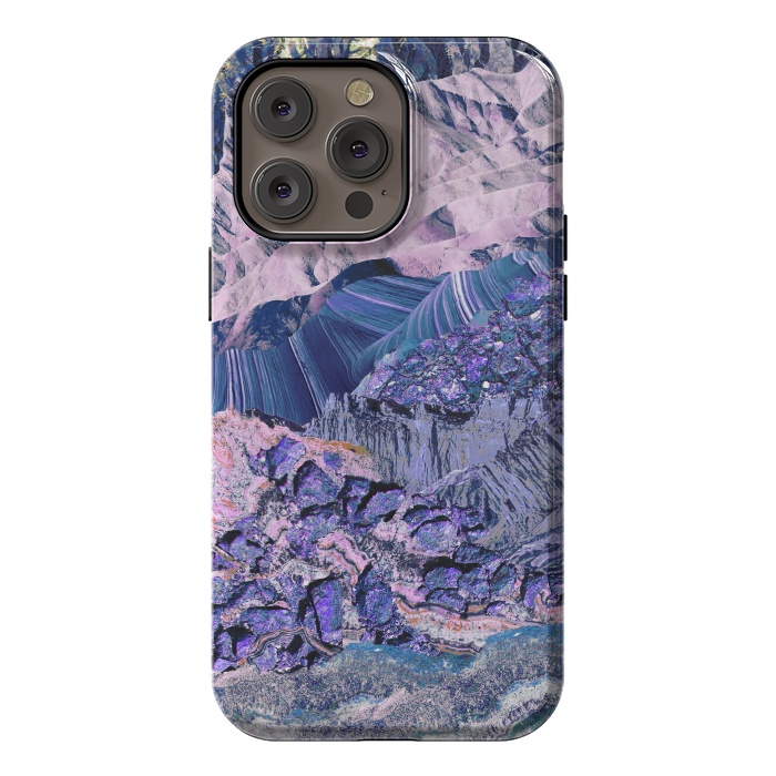 iPhone 14 Pro max StrongFit Blue Violet Geode mountain landscape by Oana 