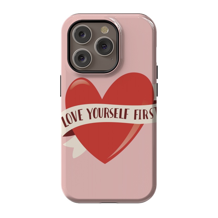 iPhone 14 Pro StrongFit Love Yourself First, Happy Valentine's Day by Jelena Obradovic