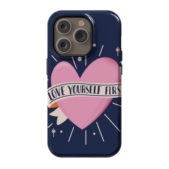 iPhone 14 Pro StrongFit Love Yourself First, Happy Valentine's Day 2 by Jelena Obradovic