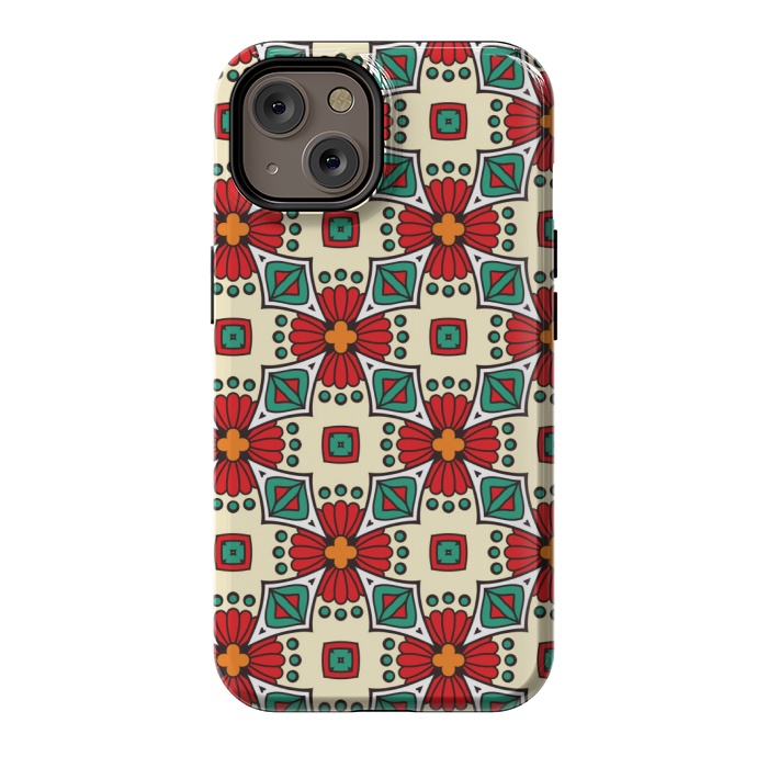 iPhone 14 StrongFit red floral print by MALLIKA