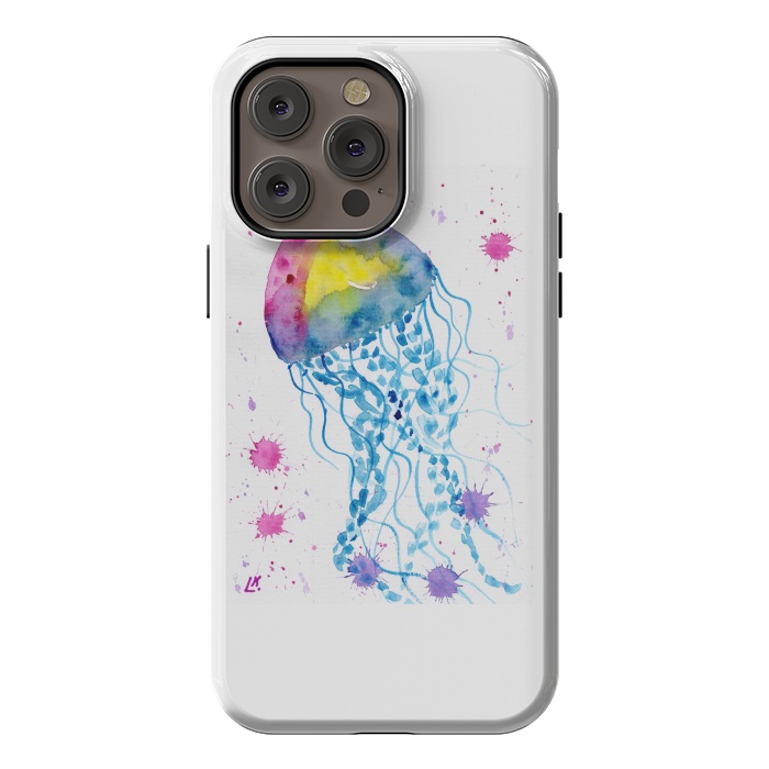 iPhone 14 Pro max StrongFit Jellyfish watercolor 22 by ArtKingdom7