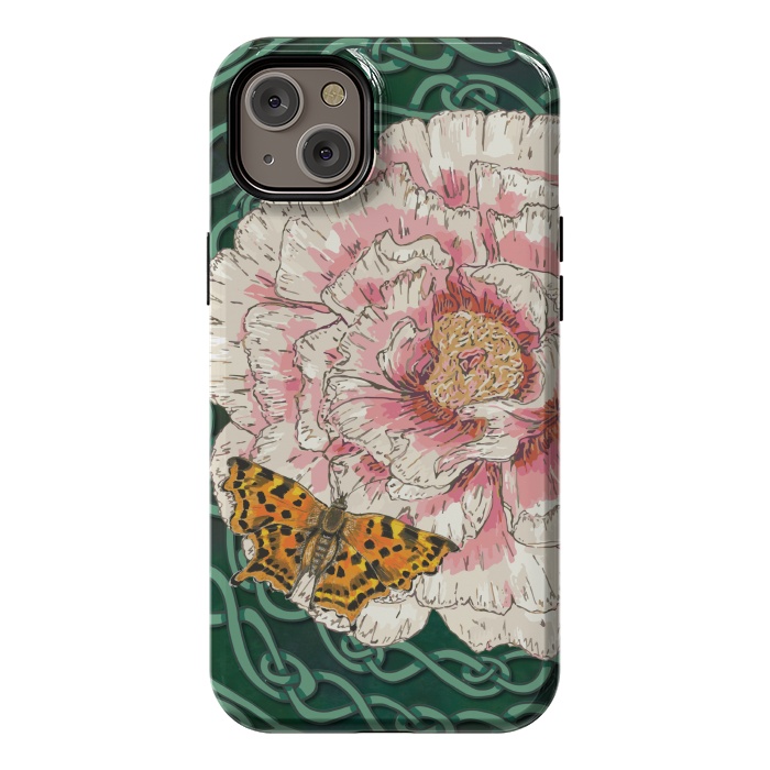 iPhone 14 Plus StrongFit Peony and Butterfly by Lotti Brown