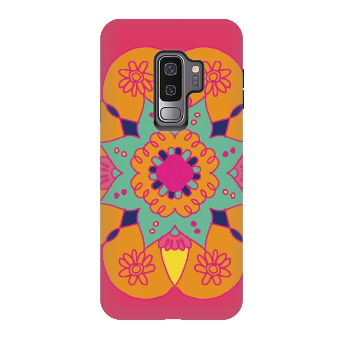 Galaxy S9 plus StrongFit Pink Mandala  by ArtsCase