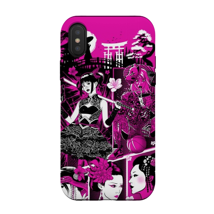 iPhone Xs / X StrongFit pink geisha  by Alberto