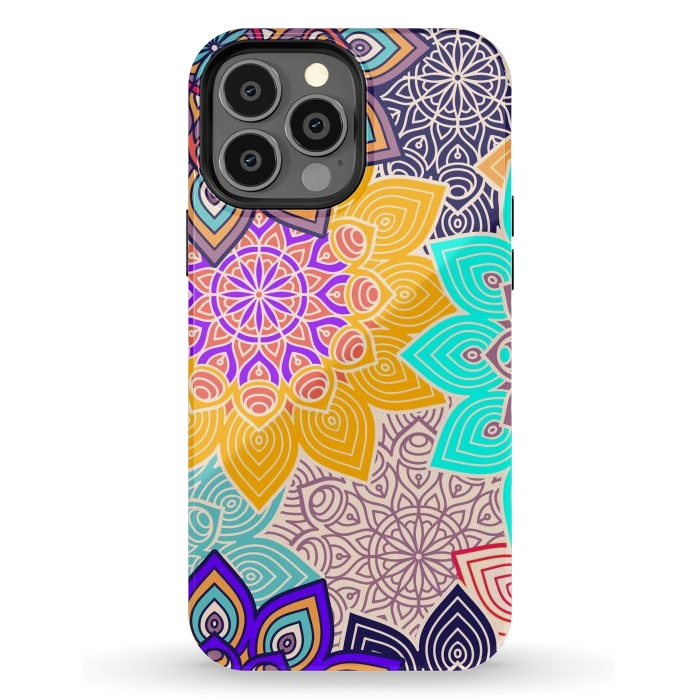 iPhone 13 Pro Max StrongFit Repeated Tropical Mandalas by ArtsCase