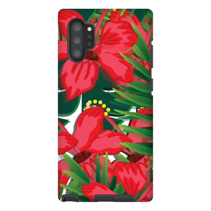 Galaxy Note 10 plus StrongFit red tulips tropical by MALLIKA