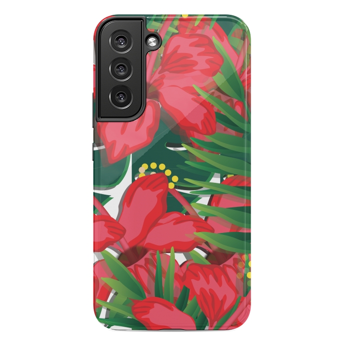 Galaxy S22 plus StrongFit red tulips tropical by MALLIKA