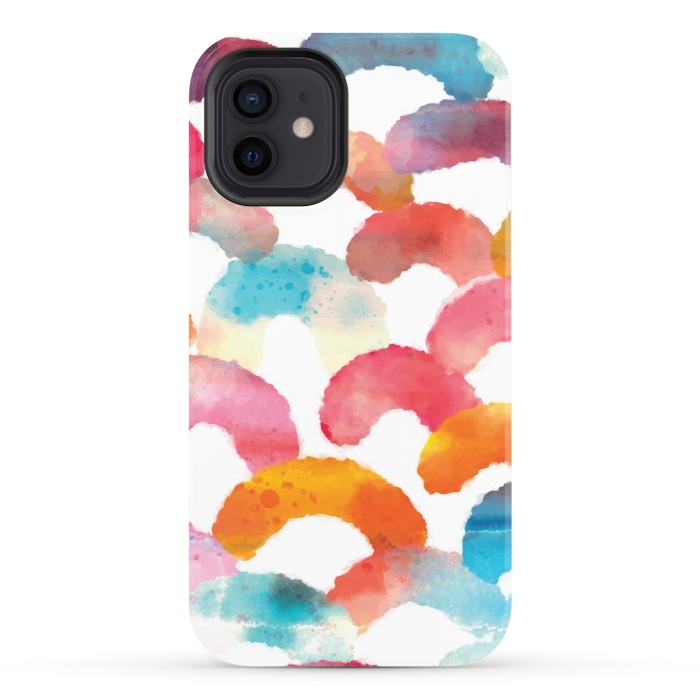 iPhone 12 StrongFit Watercolor multi scales by MALLIKA