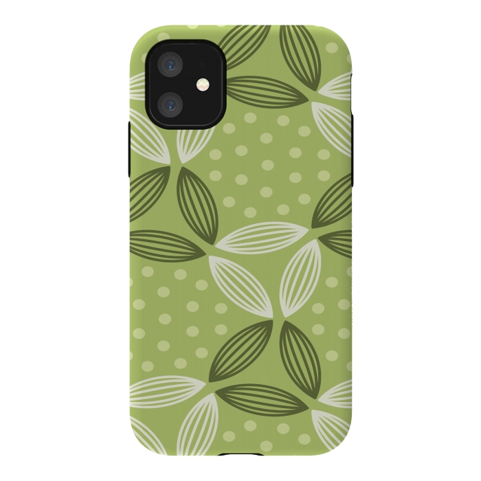 iPhone 11 StrongFit green leave pattern by MALLIKA