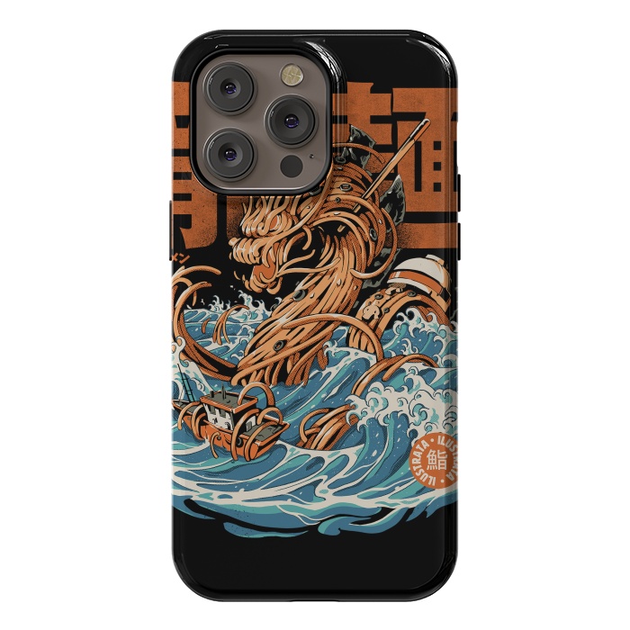 iPhone 14 Pro max StrongFit Black Great Ramen Dragon off Kanagawa by Ilustrata