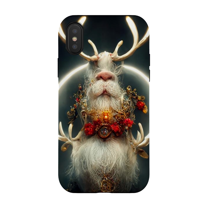 iPhone Xs / X StrongFit Santa reindeer by haroulita