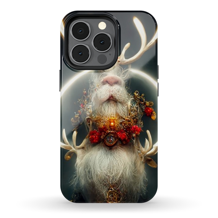 iPhone 13 pro StrongFit Santa reindeer by haroulita