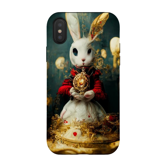 iPhone Xs / X StrongFit white rabbit , Alice by haroulita