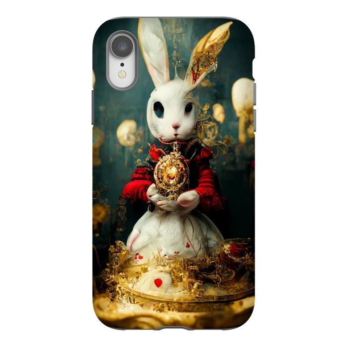 iPhone Xr StrongFit white rabbit , Alice by haroulita