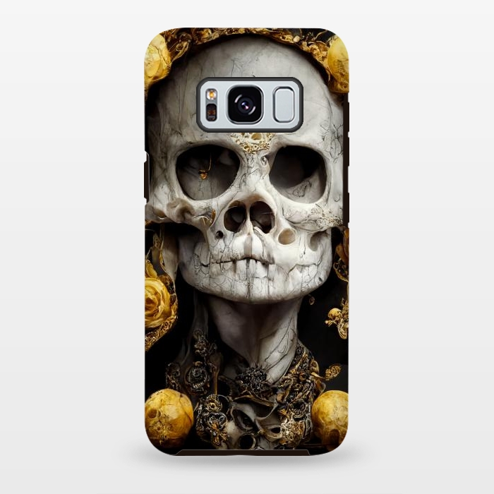 Galaxy S8 plus StrongFit yellow gold roses skull by haroulita