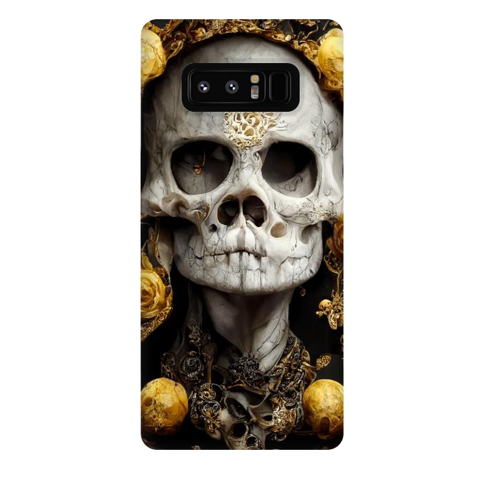 Galaxy Note 8 StrongFit yellow gold roses skull by haroulita
