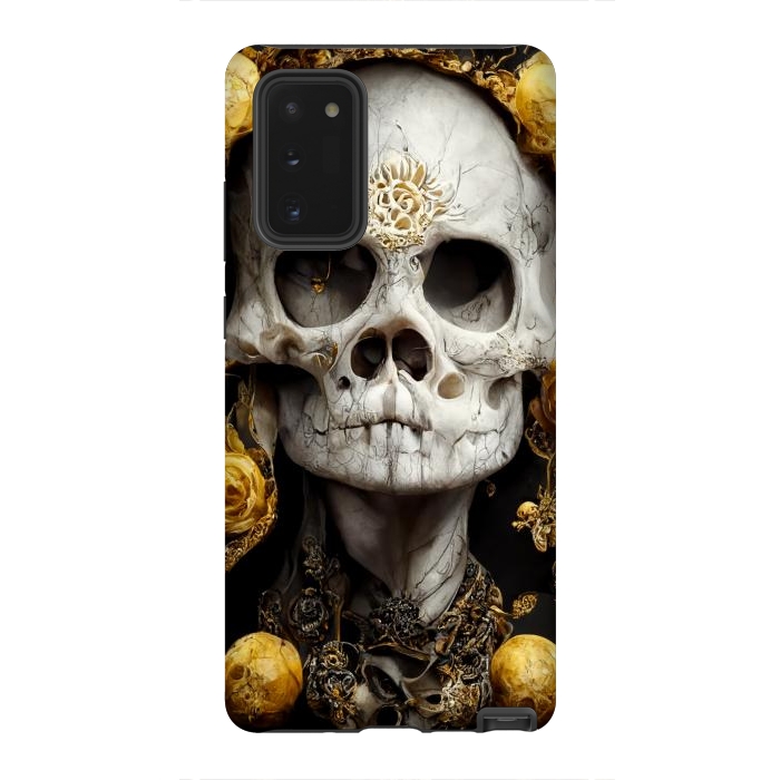 Galaxy Note 20 StrongFit yellow gold roses skull by haroulita
